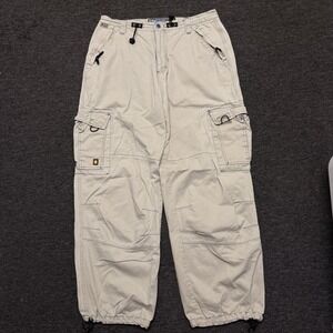 Baggy KIKWEAR Cargo Pants Men Y2K 36x31 Raver Goth Skater Paratrooper Pipes Leg